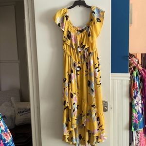 High low off shoulder